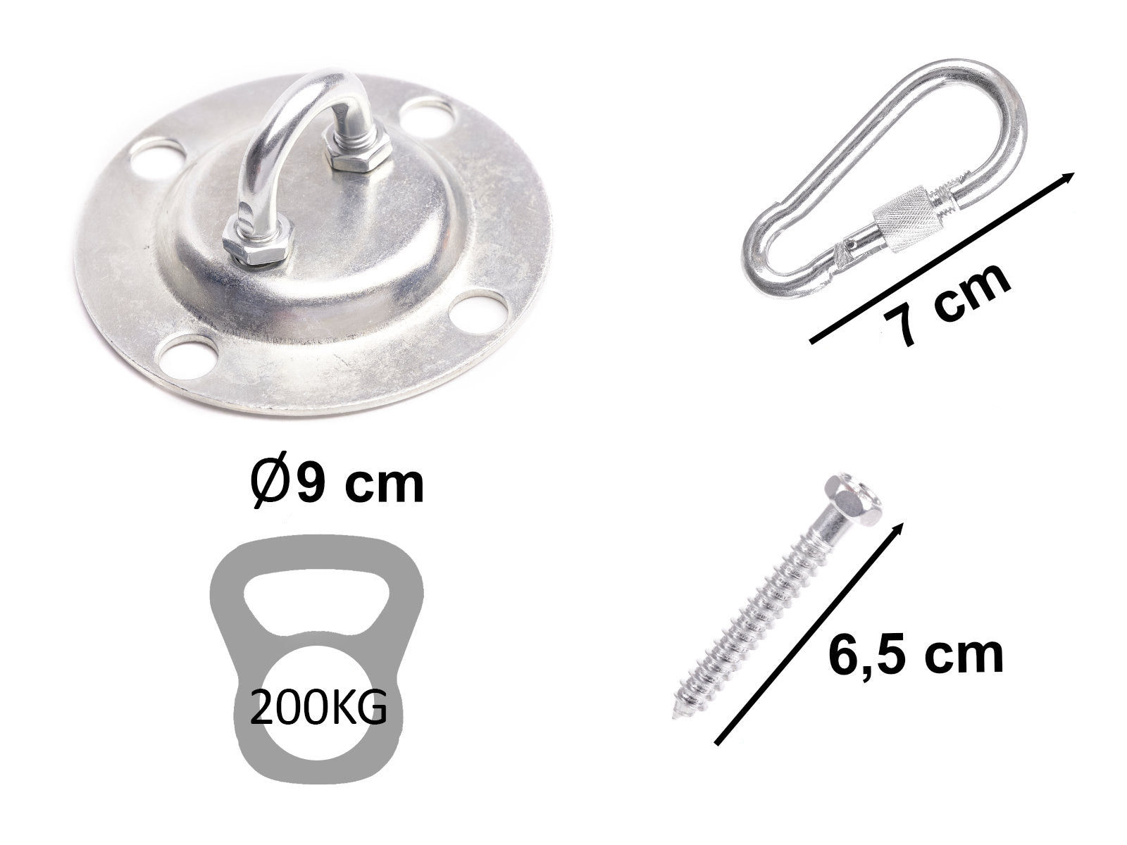 Set de montaj pentru leagan sau hamac – suport tavan, lant 150 cm, otel zincat