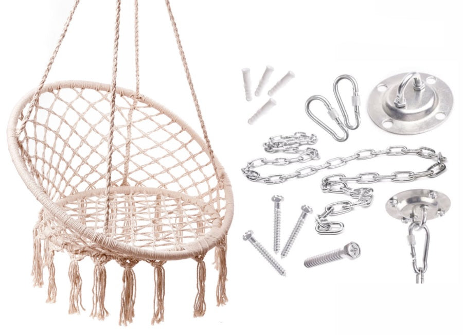 Set de montaj pentru leagan sau hamac – suport tavan, lant 150 cm, otel zincat
