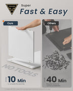 SONGMICS Etajera 6 compartimente, 4 sertare textile, PAL si MDF, 27x83x92 cm, alb