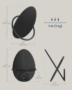 SONGMICS Set 4 carlige perete, design oval din otel, 5 kg per carlig, 9x5x7 cm, negru