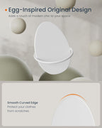 SONGMICS Set 4 carlige perete, design oval din otel, 5 kg per carlig, 9x5x7 cm, alb perlat