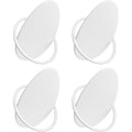 SONGMICS Set 4 carlige perete, design oval din otel, 5 kg per carlig, 9x5x7 cm, alb perlat