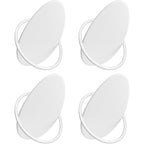 SONGMICS Set 4 carlige perete, design oval din otel, 5 kg per carlig, 9x5x7 cm, alb perlat