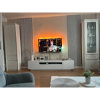 Riflaj MDF decorativ LDA PREMIUM de tip Panou Acoustic, ALB MAT, 260x40 cm