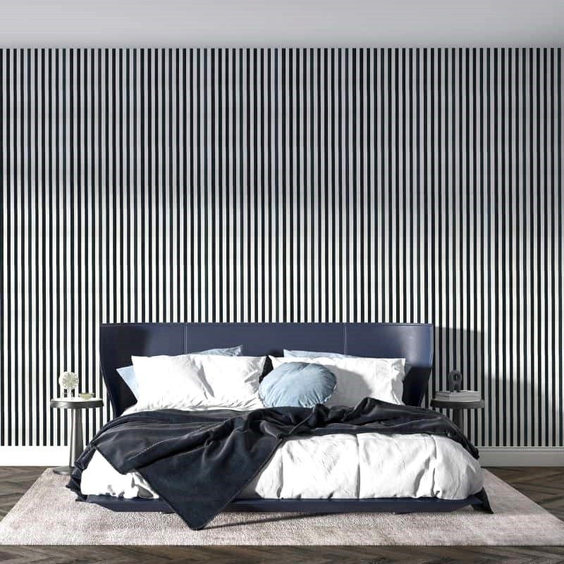 Riflaj MDF decorativ LDA PREMIUM de tip Panou Acoustic, ALB MAT, 260x40 cm