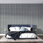 Riflaj MDF decorativ LDA PREMIUM de tip Panou Acoustic, ALB MAT, 260x40 cm