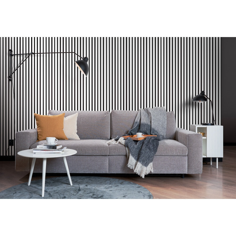 Riflaj MDF decorativ LDA PREMIUM de tip Panou Acoustic, ALB MAT, 260x40 cm