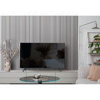 Riflaj MDF decorativ LDA PREMIUM de tip Panou Acoustic, ALB MAT, 260x40 cm