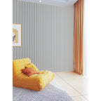 Riflaj MDF decorativ LDA PREMIUM de tip Panou Acoustic, ALB MAT, 260x40 cm