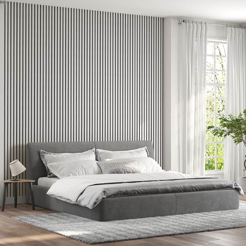 Riflaj MDF decorativ LDA PREMIUM de tip Panou Acoustic, ALB MAT, 260x40 cm