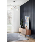 Riflaj MDF decorativ LDA PREMIUM de tip Panou Acustic, Negru, 260x40 cm