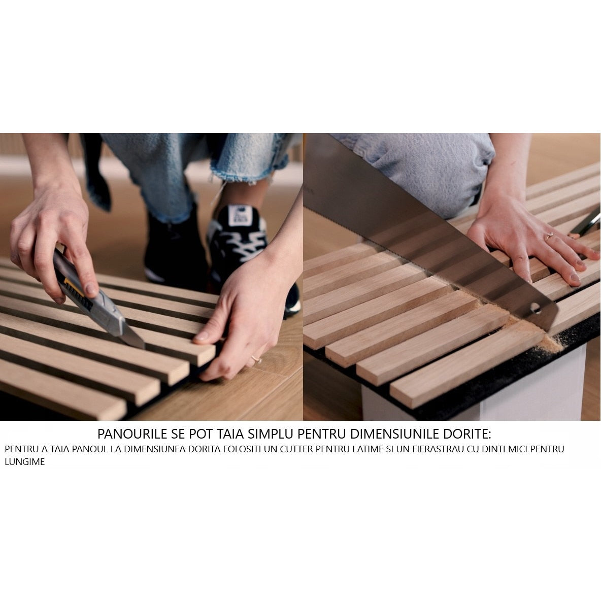 Riflaj MDF decorativ LDA PREMIUM de tip Panou Acustic, Negru, 260x40 cm