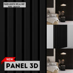 Riflaj MDF decorativ LDA PREMIUM de tip Panou Acustic, Negru, 260x40 cm