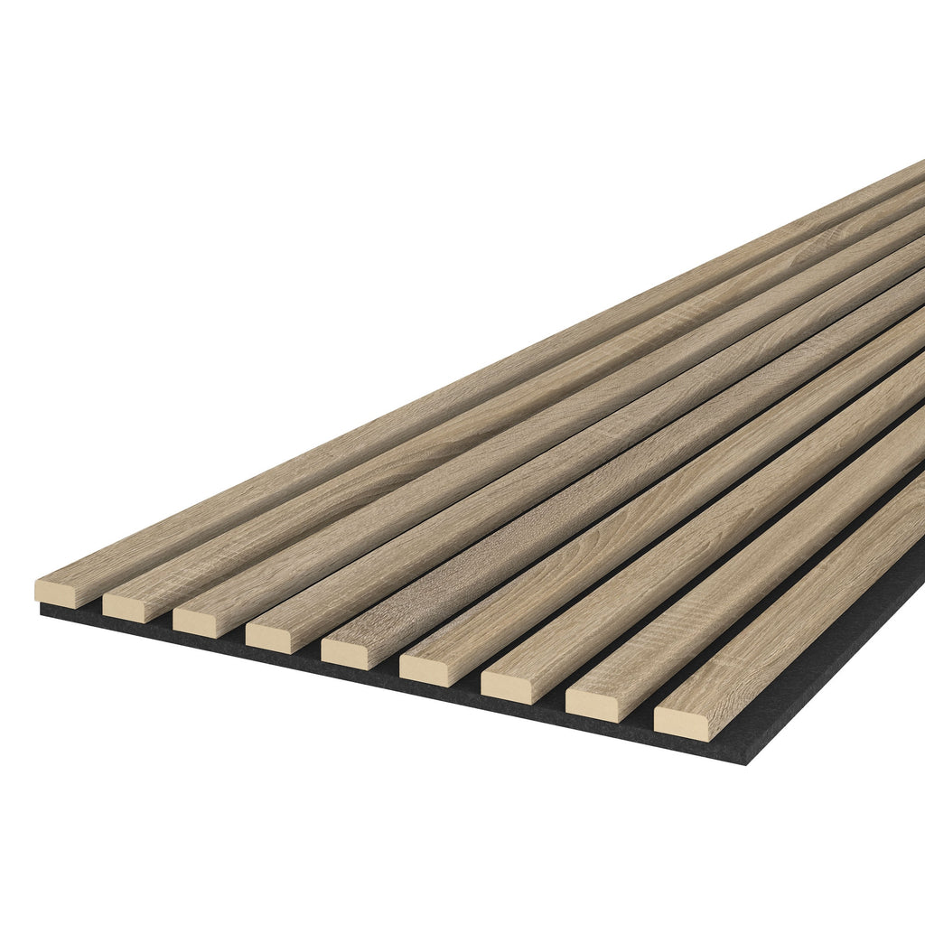 Riflaj MDF decorativ LDA PREMIUM de tip Panou Acustic, Stejar SONOMA, 260x40 cm