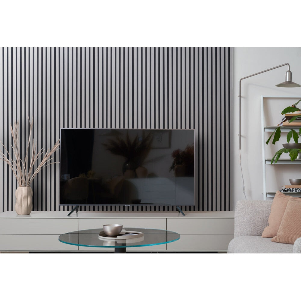 Riflaj MDF decorativ LDA PREMIUM de tip Panou Acustic, Gri Nisip, 260x40 cm