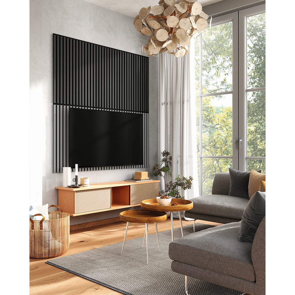 Riflaj MDF decorativ LDA PREMIUM de tip Panou Acustic, Gri Nisip, 260x40 cm