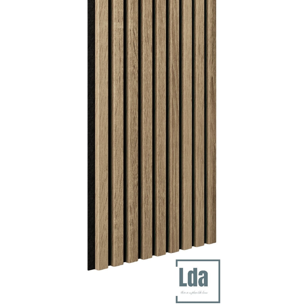 Riflaj MDF decorativ LDA PREMIUM de tip Panou Acoustic, Stejar Natur Saragossa, 260x40 cm