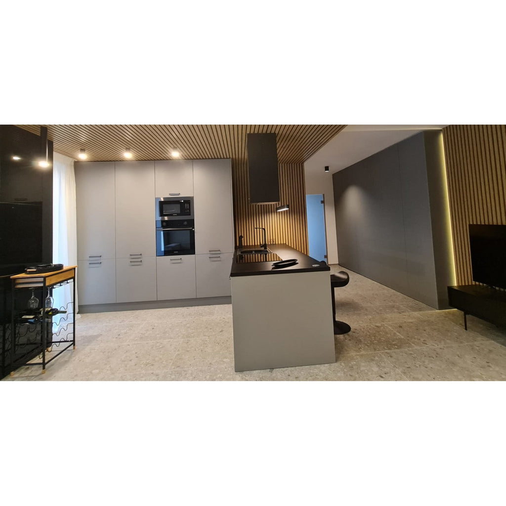 Riflaj MDF decorativ LDA PREMIUM de tip Panou Acoustic, Stejar Natur Saragossa, 260x40 cm