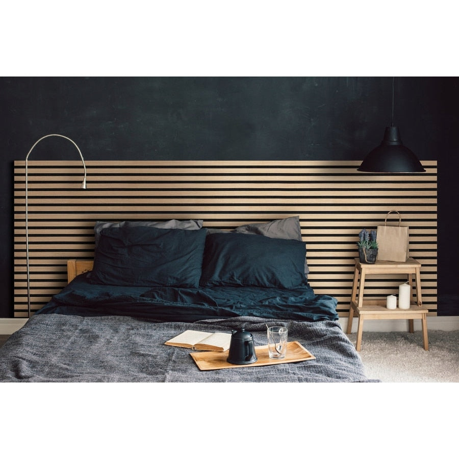 Riflaj MDF decorativ LDA PREMIUM de tip Panou Acoustic, Stejar Natur Saragossa, 260x40 cm