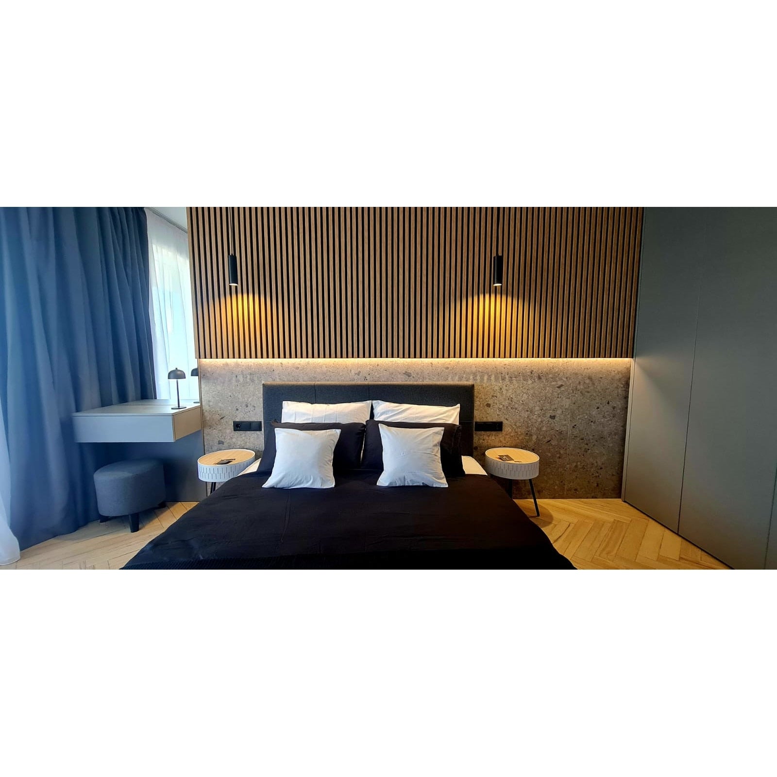 Riflaj MDF decorativ LDA PREMIUM de tip Panou Acoustic, Stejar Natur Saragossa, 260x40 cm