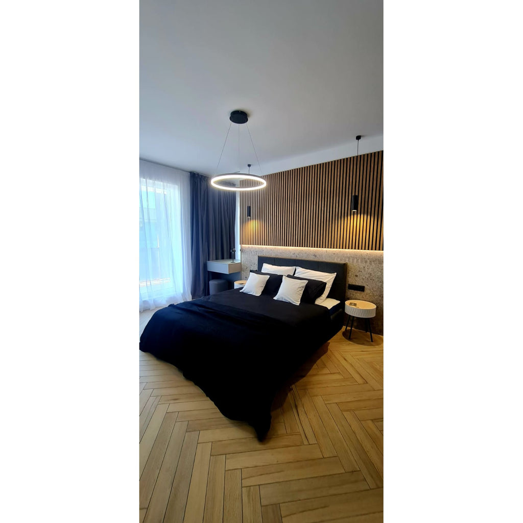 Riflaj MDF decorativ LDA PREMIUM de tip Panou Acoustic, Stejar Natur Saragossa, 260x40 cm