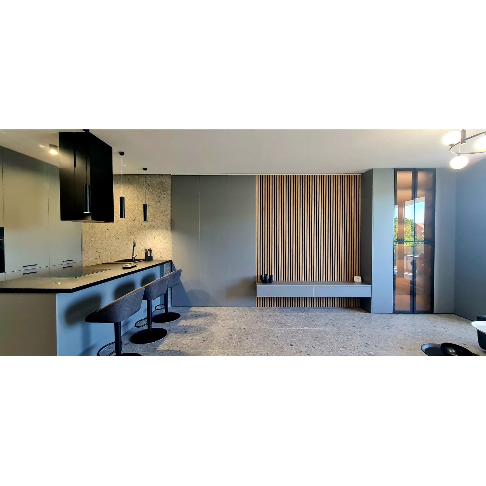 Riflaj MDF decorativ LDA PREMIUM de tip Panou Acoustic, Stejar Natur Saragossa, 260x40 cm