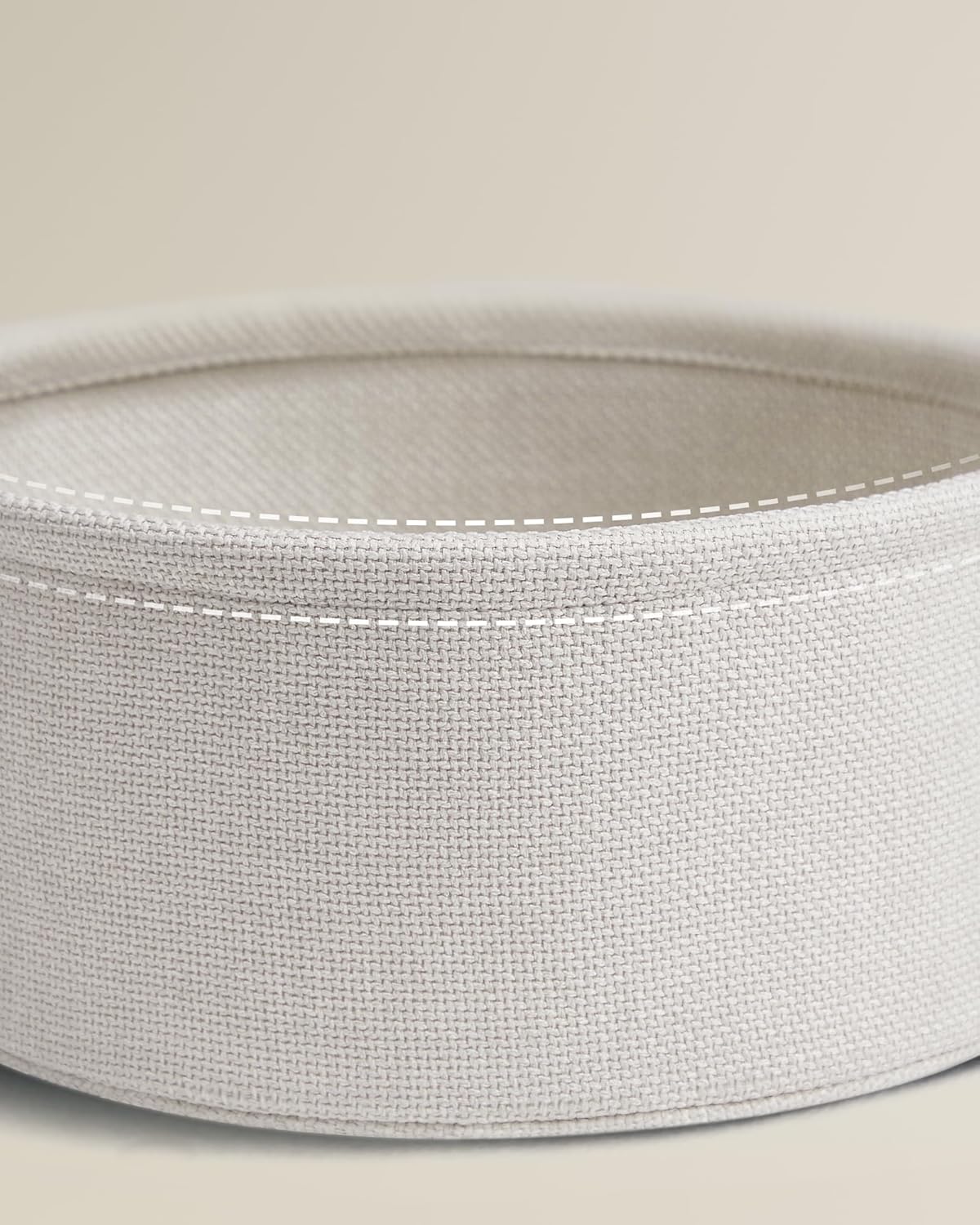 VASAGLE Masuta de cafea rotunda cu cos de stofa, stil modern, 45x50cm, bej