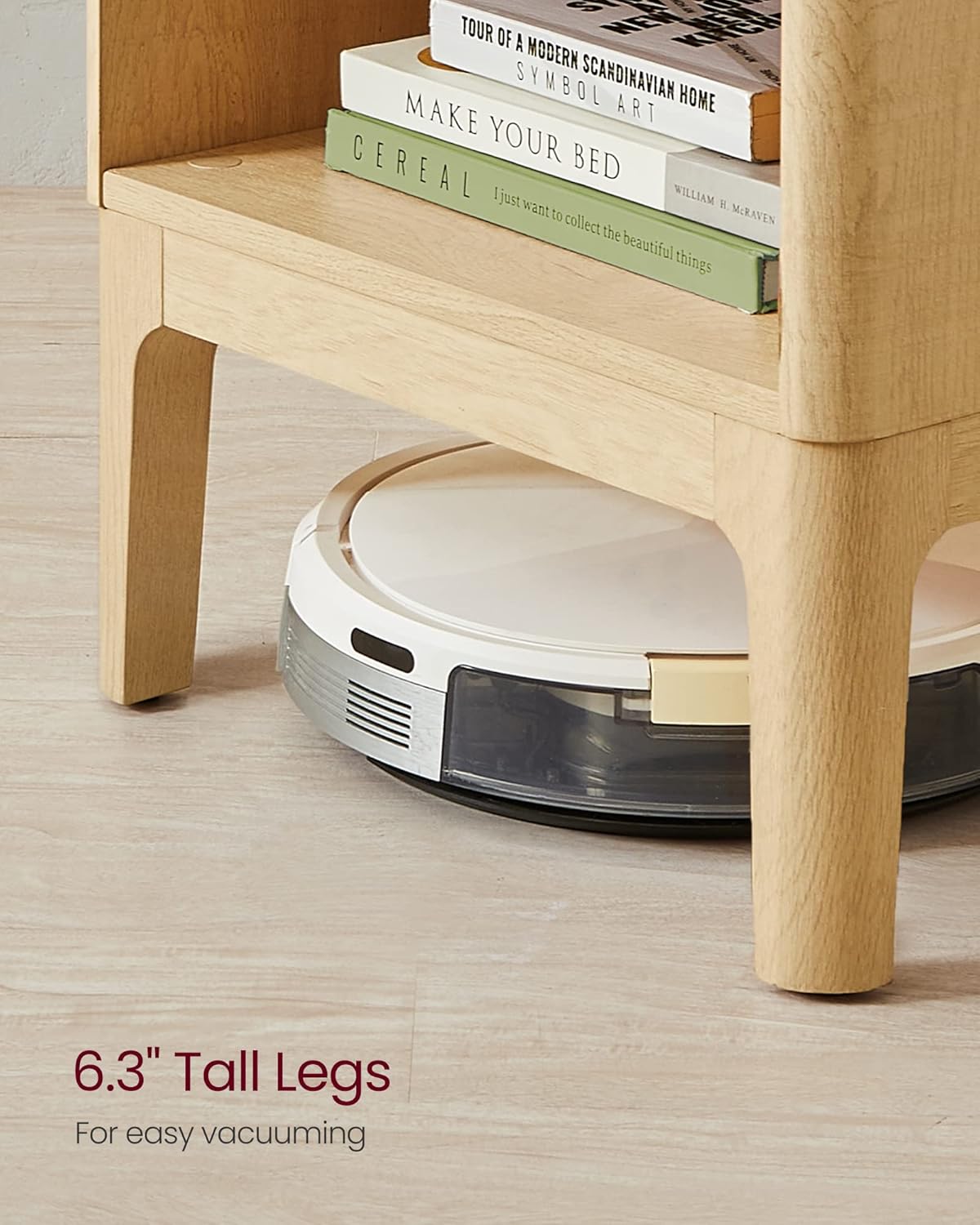 VASAGLE Noptiera 45x40x60 cm, cu sertar aspect ratan si raft, stil boho, PAL si MDF, natur