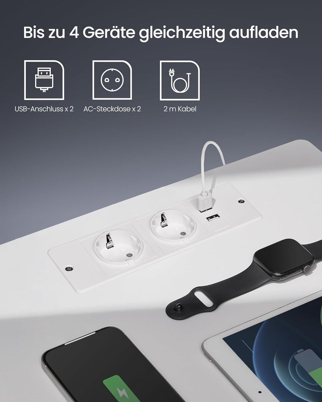 VASAGLE noptiera cu iluminare LED reglabila, 35x40x55 cm, 2 sertare, raft deschis, MDF si PAL, alb