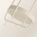 VASAGLE Masuta laterala tip noptiera, rotunda cu cos depozitare, cadru metalic, 40x55 cm, crem