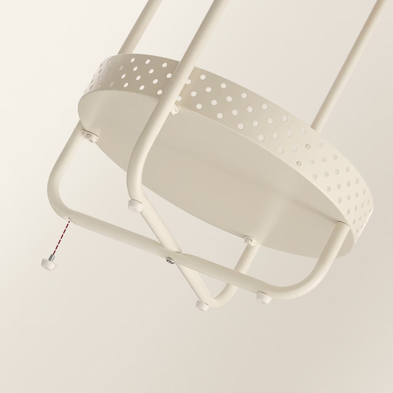 VASAGLE Masuta laterala tip noptiera, rotunda cu cos depozitare, cadru metalic, 40x55 cm, crem