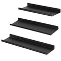 SONGMICS Set 3 rafturi perete metalice, montaj suspendat, stil industrial, 40x10x2,5 cm, negru