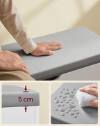 VASAGLE Pantofar cu bancheta tapitata, 3 compartimente, PAL si sezut din PU, 60x30x44 cm, alb