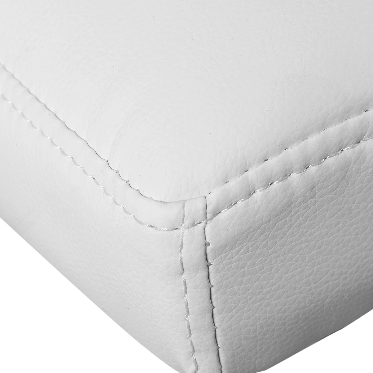 SONGMICS Set 2 scaune bar reglabile pe inaltime, cu spatar, sezut PU si suport picioare, rotatie 360°, 38x45x115 cm, alb