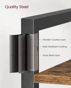 VASAGLE Biblioteca cu 6 rafturi, etajera stil industrial, PAL si cadru metalic, 30x80x186 cm, maro rustic