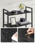 VASAGLE Biblioteca 6 rafturi, cadru metalic si polite PAL, stil industrial, 80x30x186 cm, negru