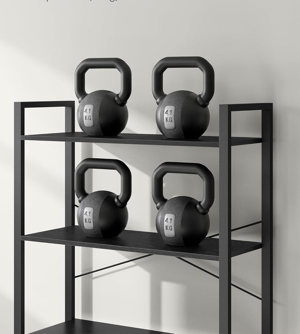 VASAGLE Biblioteca 6 rafturi, cadru metalic si polite PAL, stil industrial, 80x30x186 cm, negru