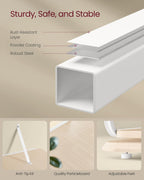 VASAGLE Biblioteca rotativa 360 grade, cadru metalic, cu 5 polite MDF, 43x43x158cm, alb