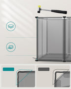 SONGMICS Tarc modular pentru animale mici, ABS, configurabil, 125x63x42 cm, gri