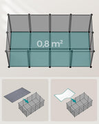 SONGMICS Tarc modular pentru animale mici, ABS, configurabil, 125x63x42 cm, gri