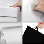 SONGMICS Taburet pliabil cu spatiu de depozitare, 3 locuri, imitatie piele, 110x38x38 cm, alb