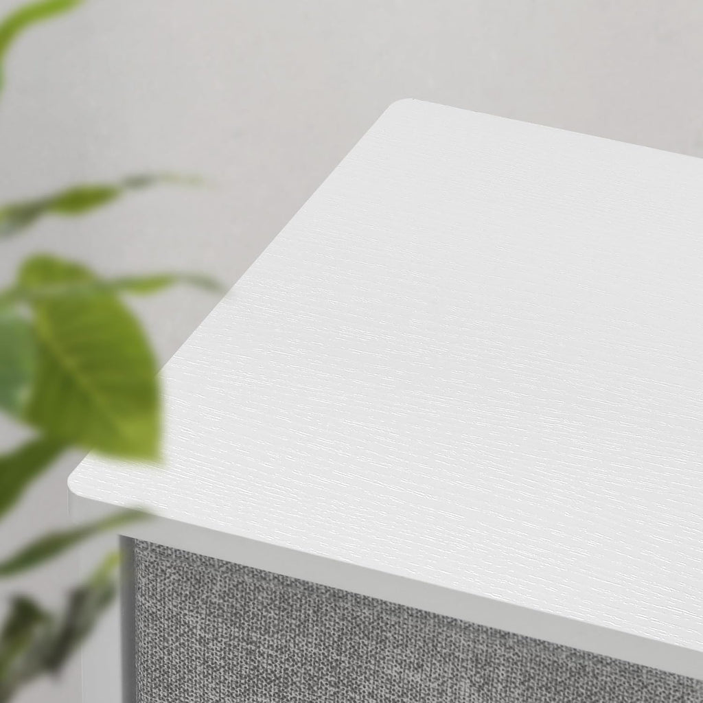 SONGMICS Comoda cu 8 sertare din material textil, cadru metalic si blat MDF, 80x30x81 cm, gri si alb