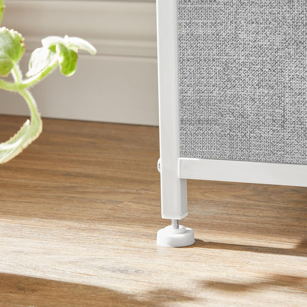 SONGMICS Comoda cu 8 sertare din material textil, cadru metalic si blat MDF, 80x30x81 cm, gri si alb