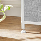 SONGMICS Comoda cu 8 sertare din material textil, cadru metalic si blat MDF, 80x30x81 cm, gri si alb