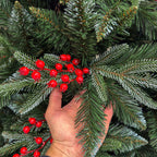 Brad artificial , Miahelene Elite, verde nins cu merisoare, mix 2D+3D, 180 cm