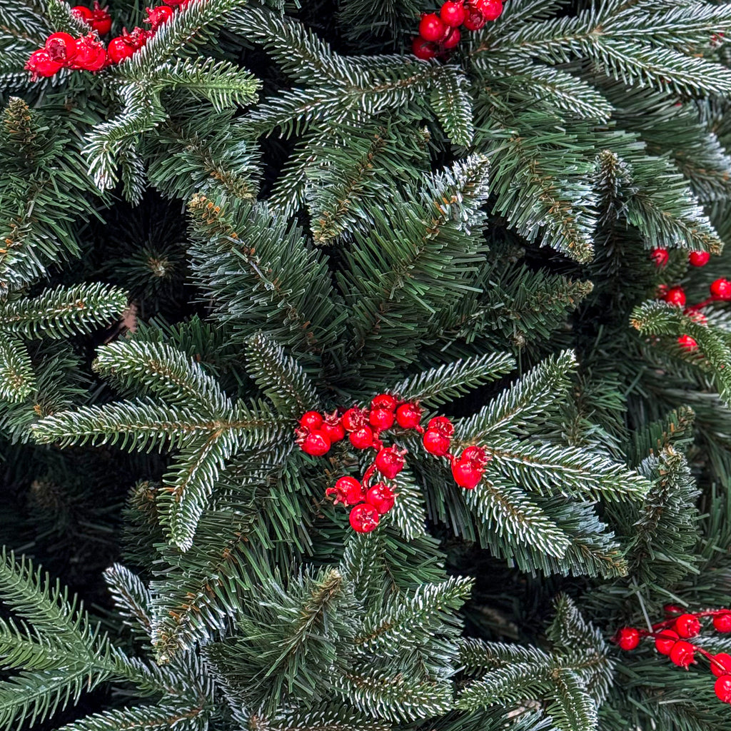 Brad artificial , Miahelene Elite, verde nins cu merisoare, mix 2D+3D, 180 cm