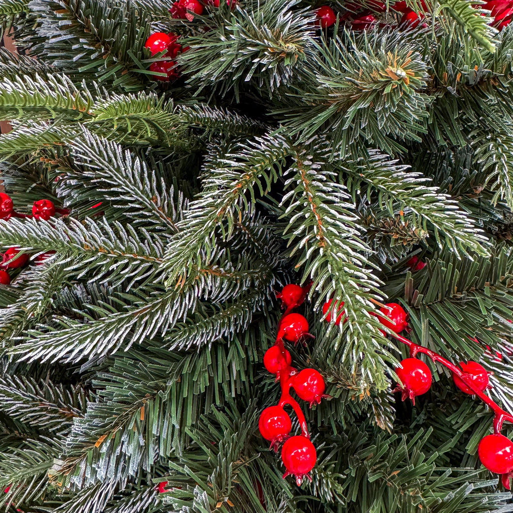 Brad artificial , Miahelene Elite, verde nins cu merisoare, mix 2D+3D, 180 cm