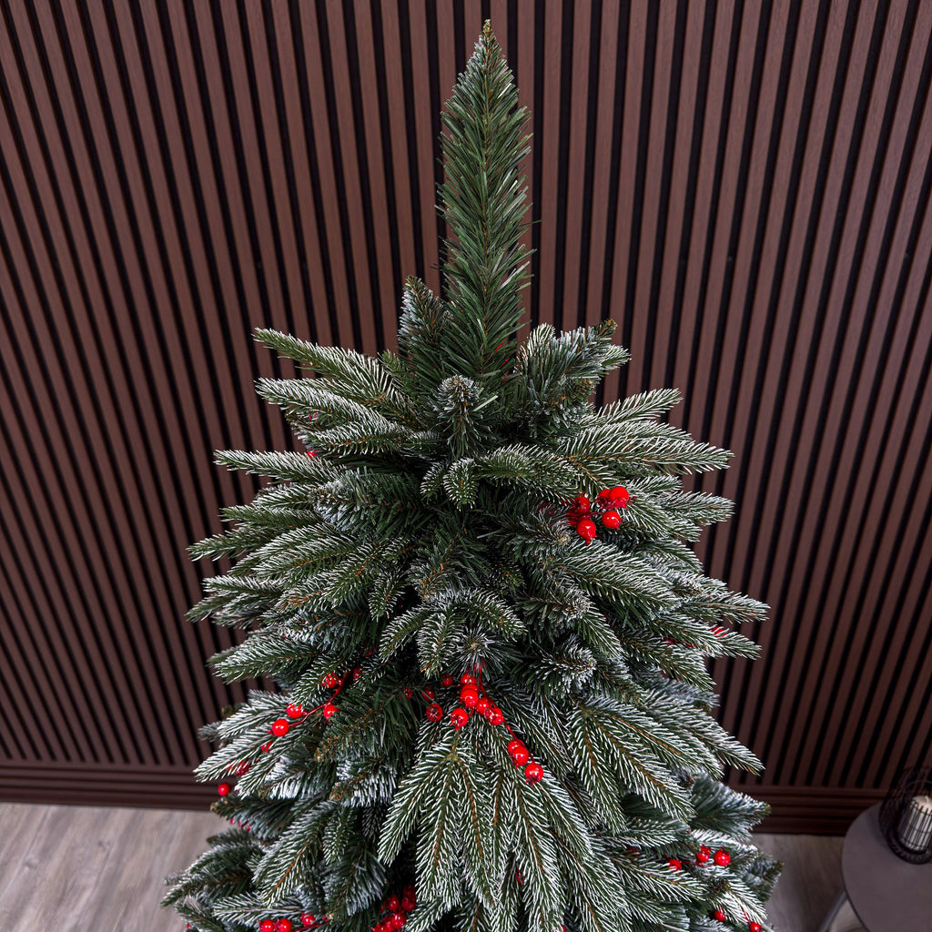 Brad artificial , Miahelene Elite, verde nins cu merisoare, mix 2D+3D, 220 cm