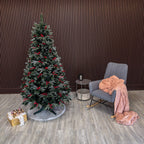 Brad artificial , Miahelene Elite, verde nins cu merisoare, mix 2D+3D, 220 cm