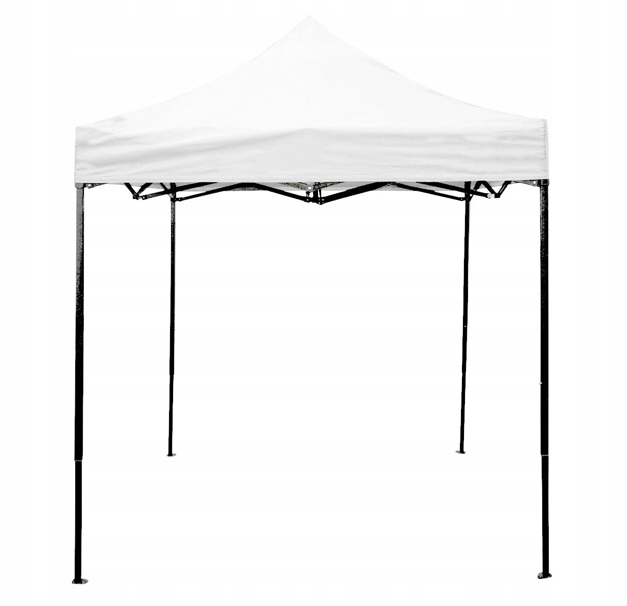 Cort tip pavilion cu 3 pereti laterali, structura solida otel si acoperis impermeabil PVC, 3x3 m cu inaltime reglabila, alb